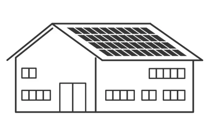 model commercial property with 40 panels on roof