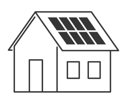 model residential property with 8 panels on roof